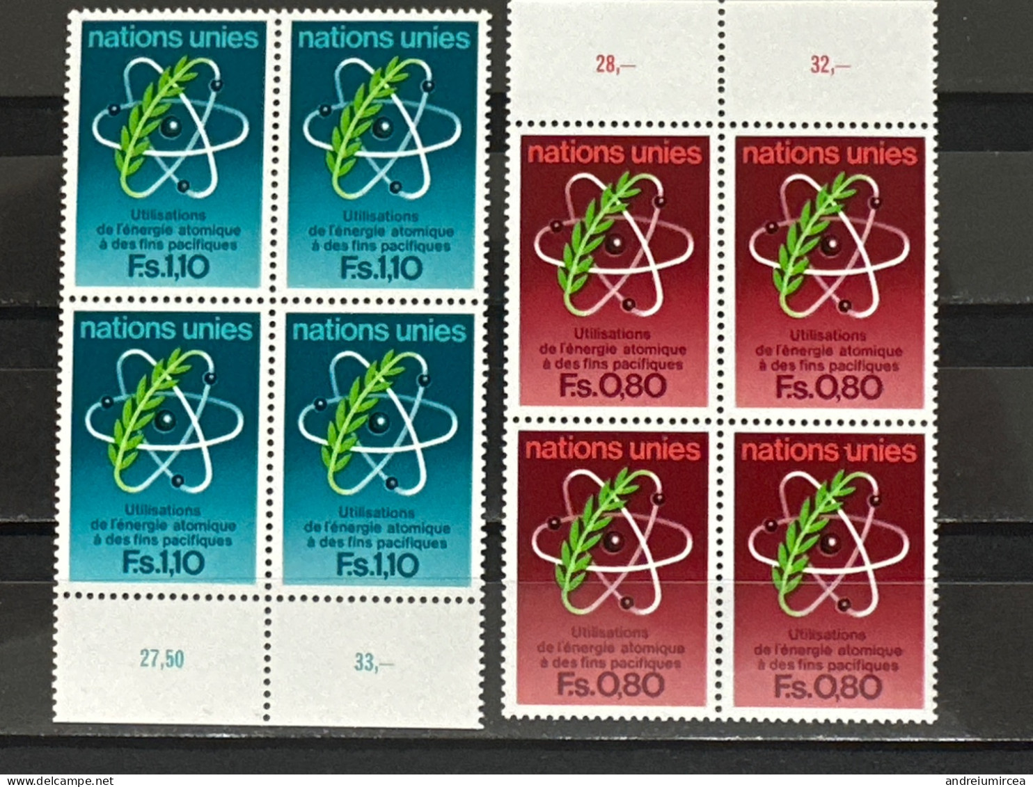 Nations Unies Genève MNH  Énergie Atomique - Unused Stamps