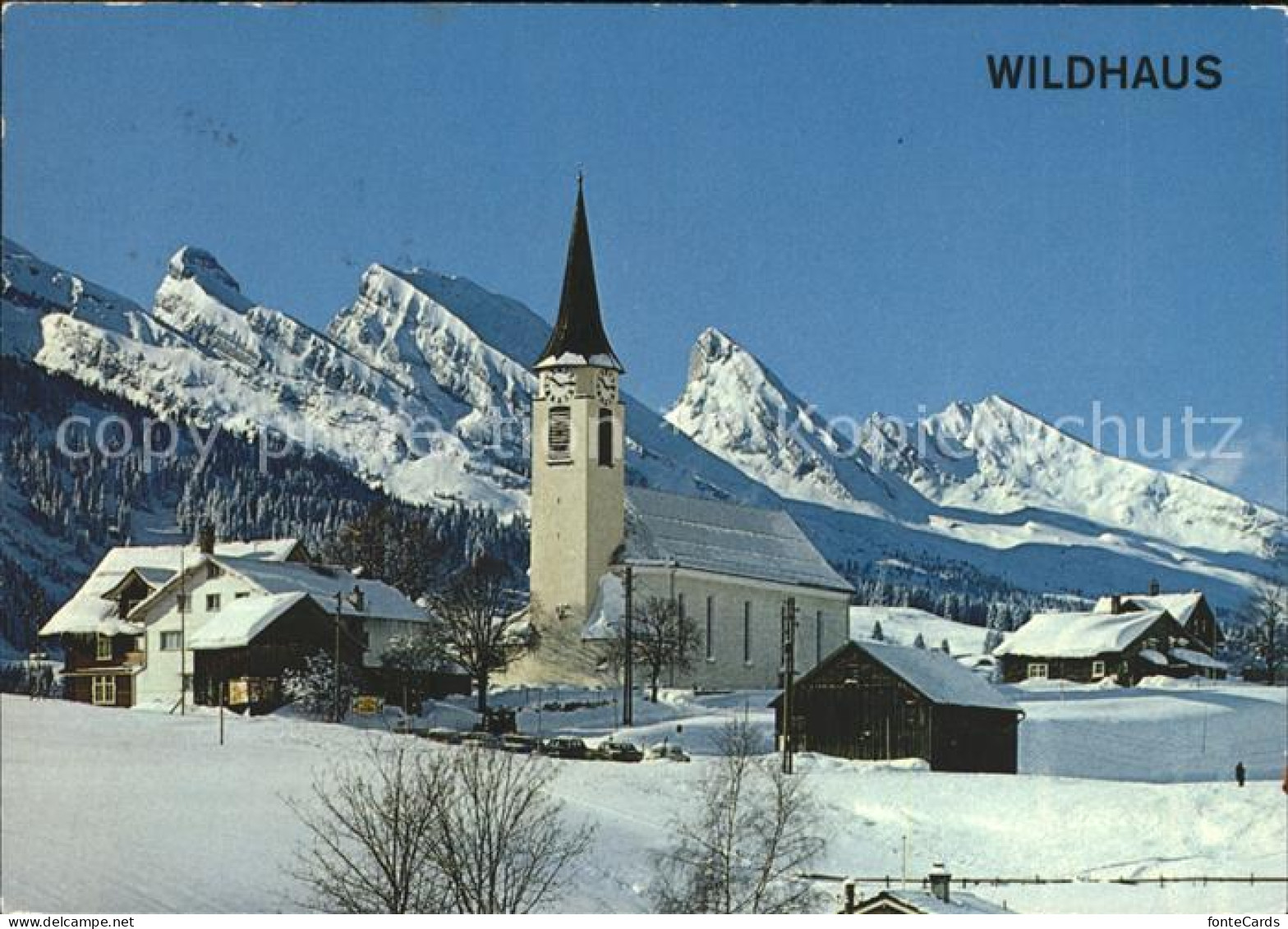 11904207 Wildhaus SG Kath Kirche Mit Churfirsten Wildhaus - Autres & Non Classés