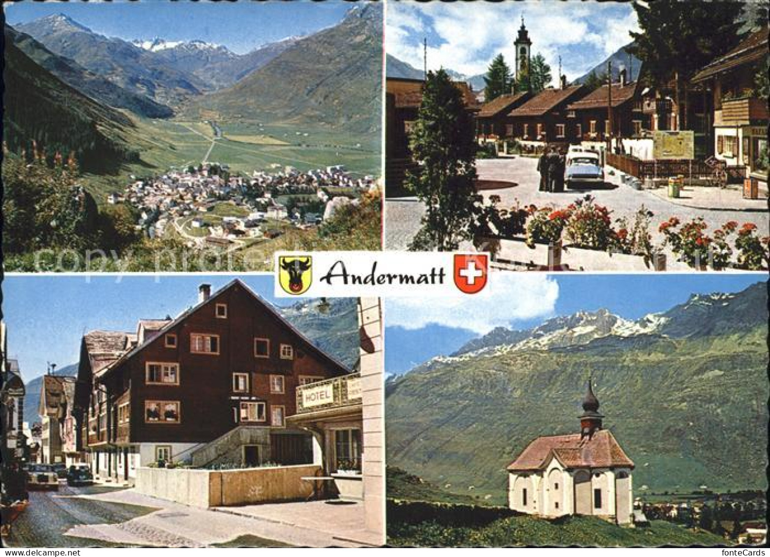 11904177 Andermatt Panorama Dorfpartien Kapelle Andermatt - Autres & Non Classés