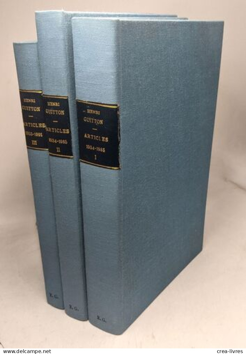 Articles - 3 Volumes: I & 2: 1934-1985 + III 1953-1991 - Andere & Zonder Classificatie