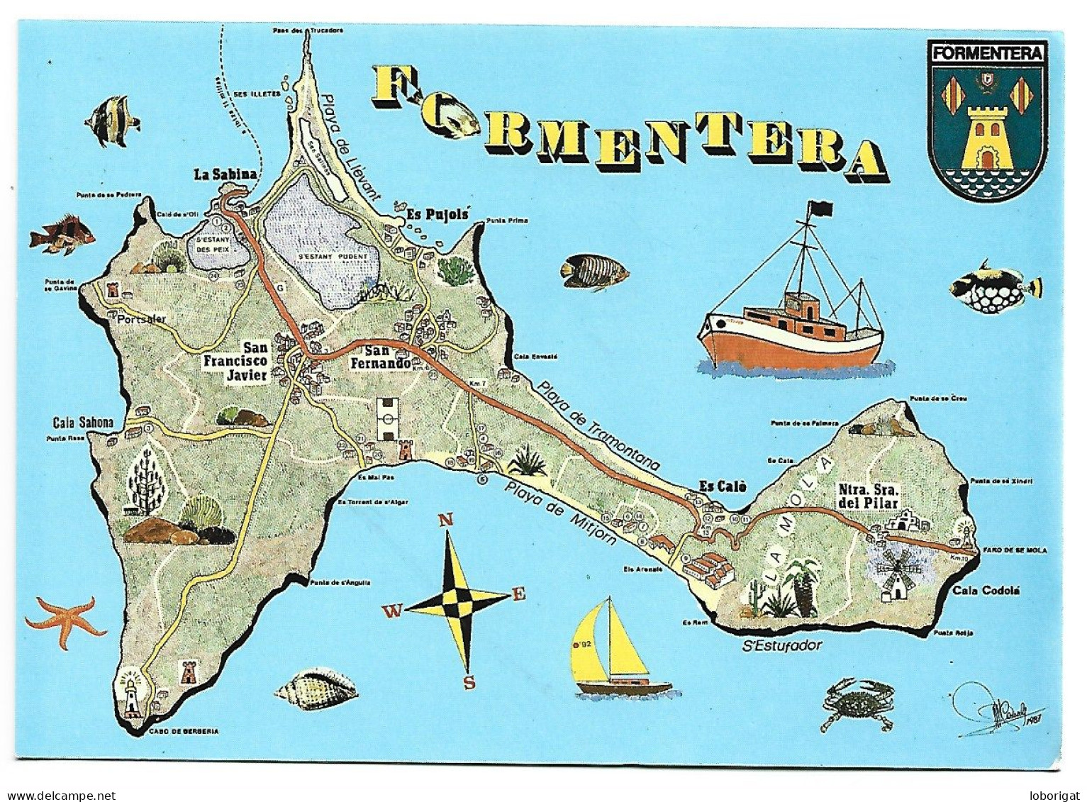 " MAPA ".- FORMENTERA / BALEARES.- ( ESPAÑA ) - Formentera