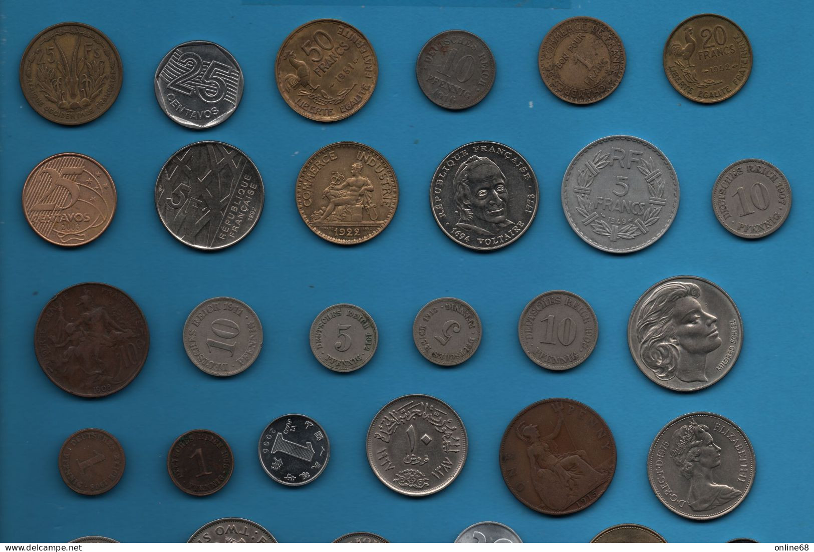 LOT MONNAIES 44 COINS VOIR LISTE / SEE LISTE - Kiloware - Münzen