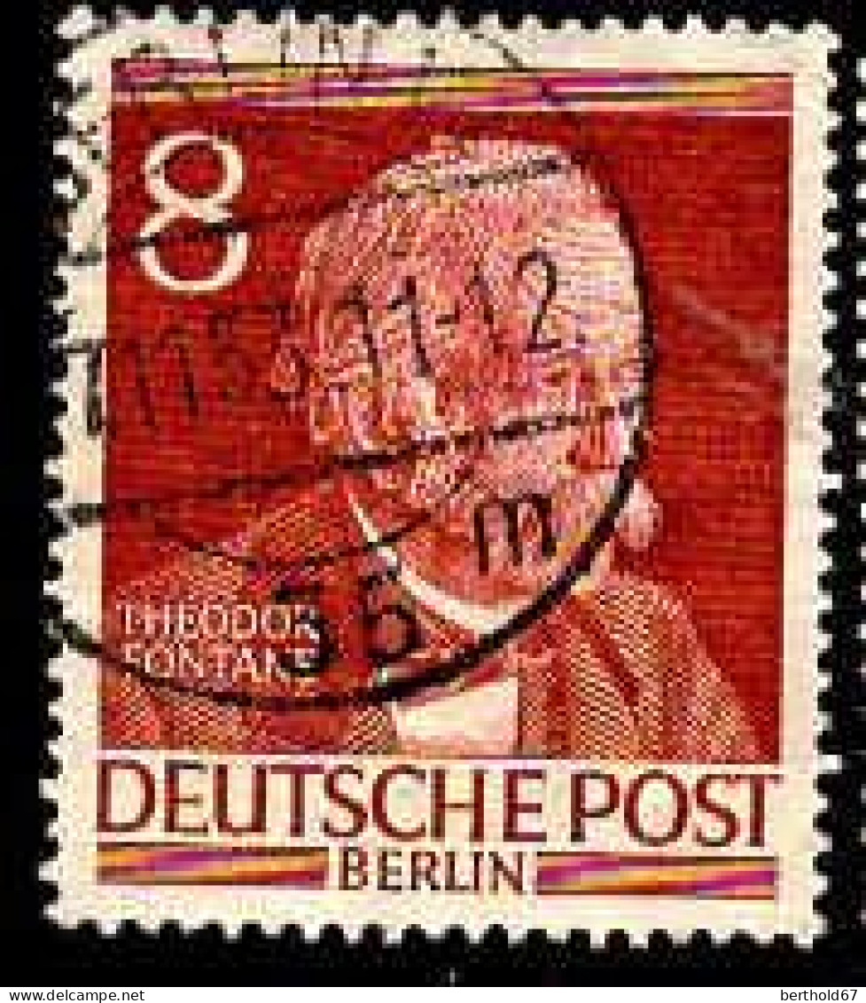 Berlin Poste Obl Yv: 80 Mi:94 Theodor Fontane Romancier (TB Cachet Rond) - Gebraucht