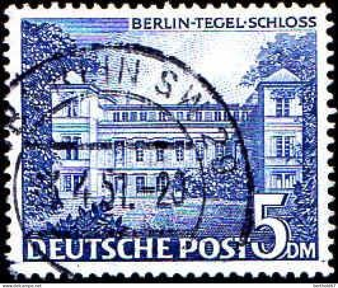 Berlin Poste Obl Yv: 46 Mi:60 Berlin-Tegel-Schloß (TB Cachet à Date) 3.4.51 - Gebraucht