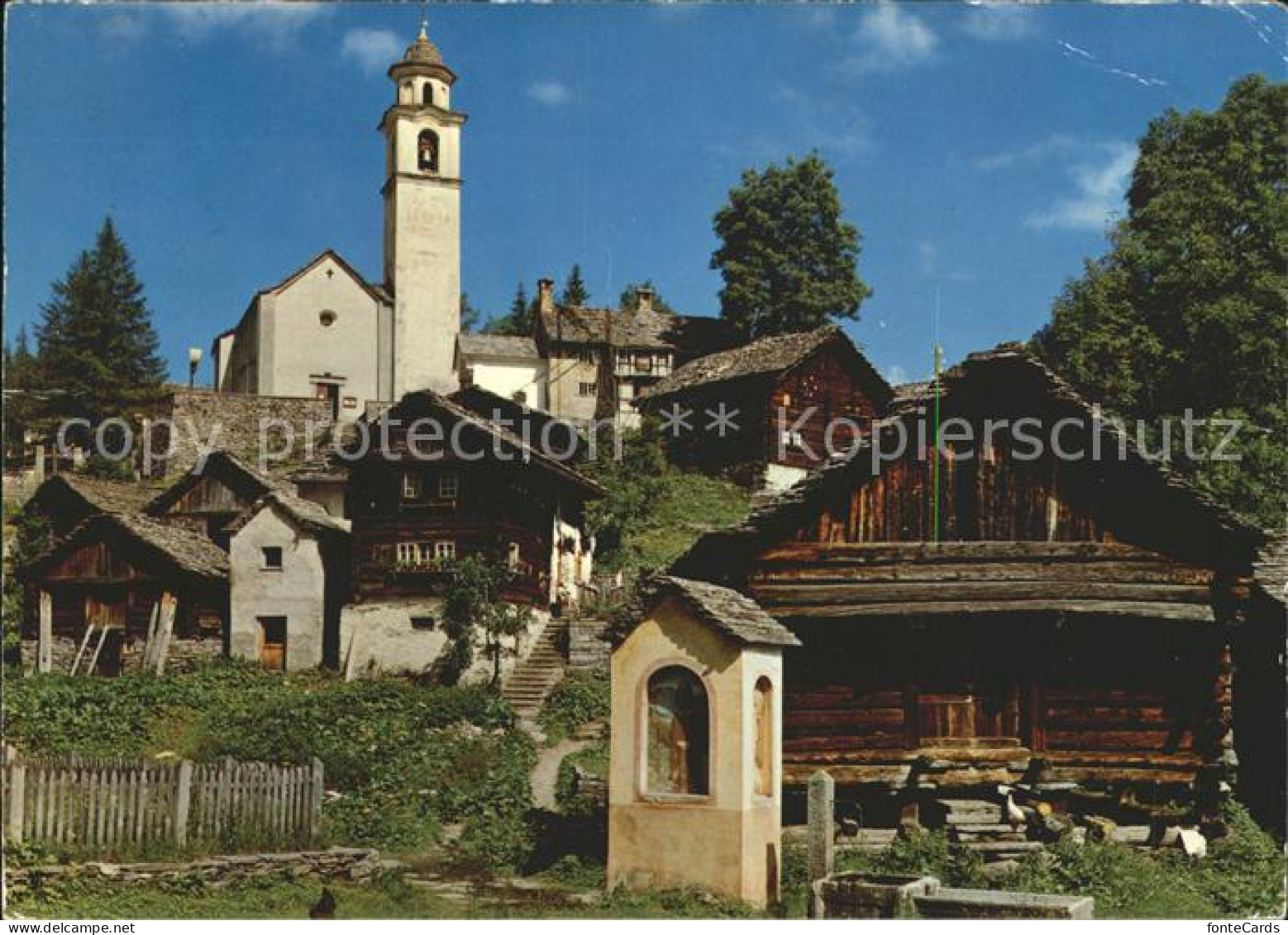 11903857 Bosco Gurin Dorfmotiv Kirche Bildstock Bosco/Gurin - Autres & Non Classés