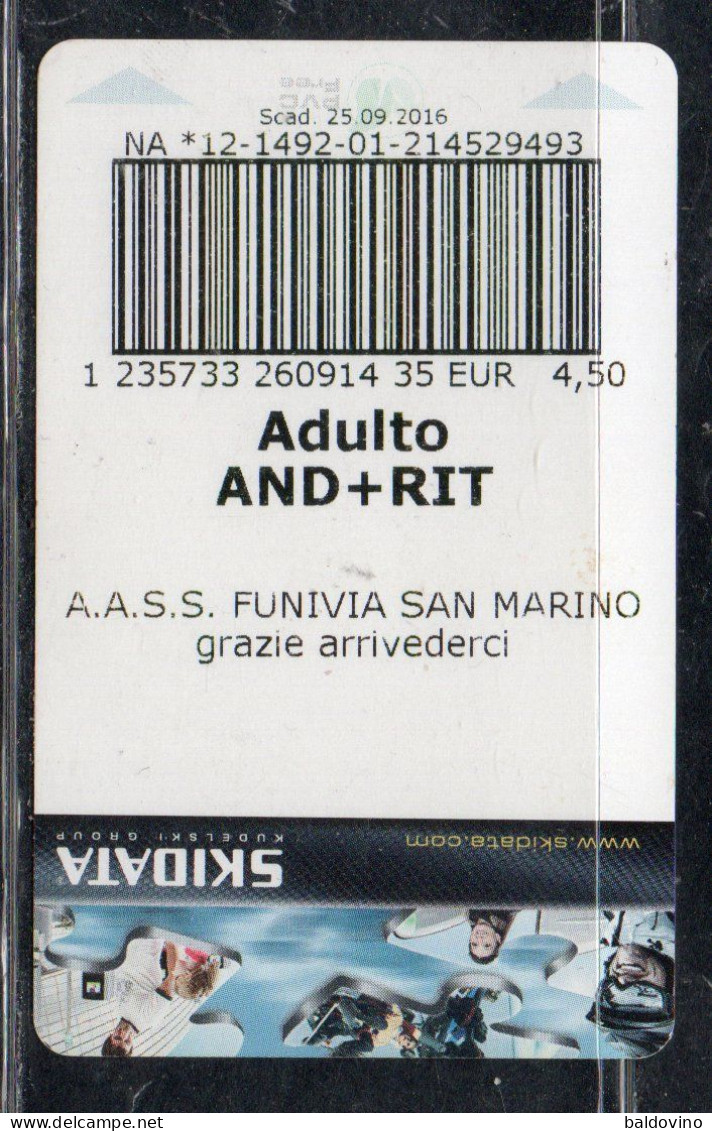 Biglietto A/R Funivia San Marino - Andere & Zonder Classificatie