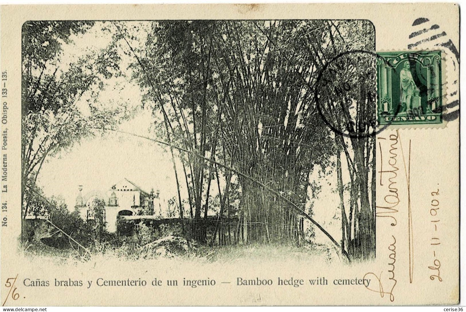 Canas Brabas Y Cementerio De Un Ingenio  Circulée En 1902 - Kuba