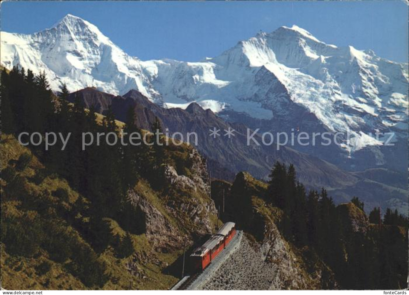 11902407 Schynige-Platte-Bahn Mit Moench Und Jungfrau Schynige-Platte-Bahn - Autres & Non Classés