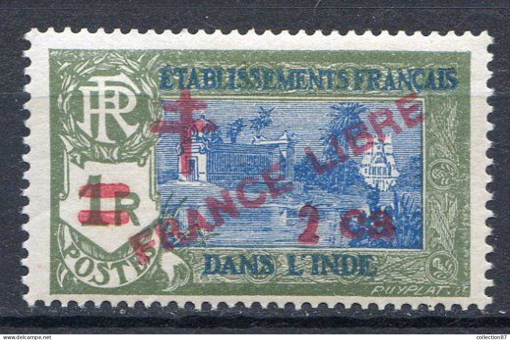 Réf 75 CL2 < -- INDE - FRANCE LIBRE < N° 200 * NEUF Ch.Dos Visible MH * - Nuevos