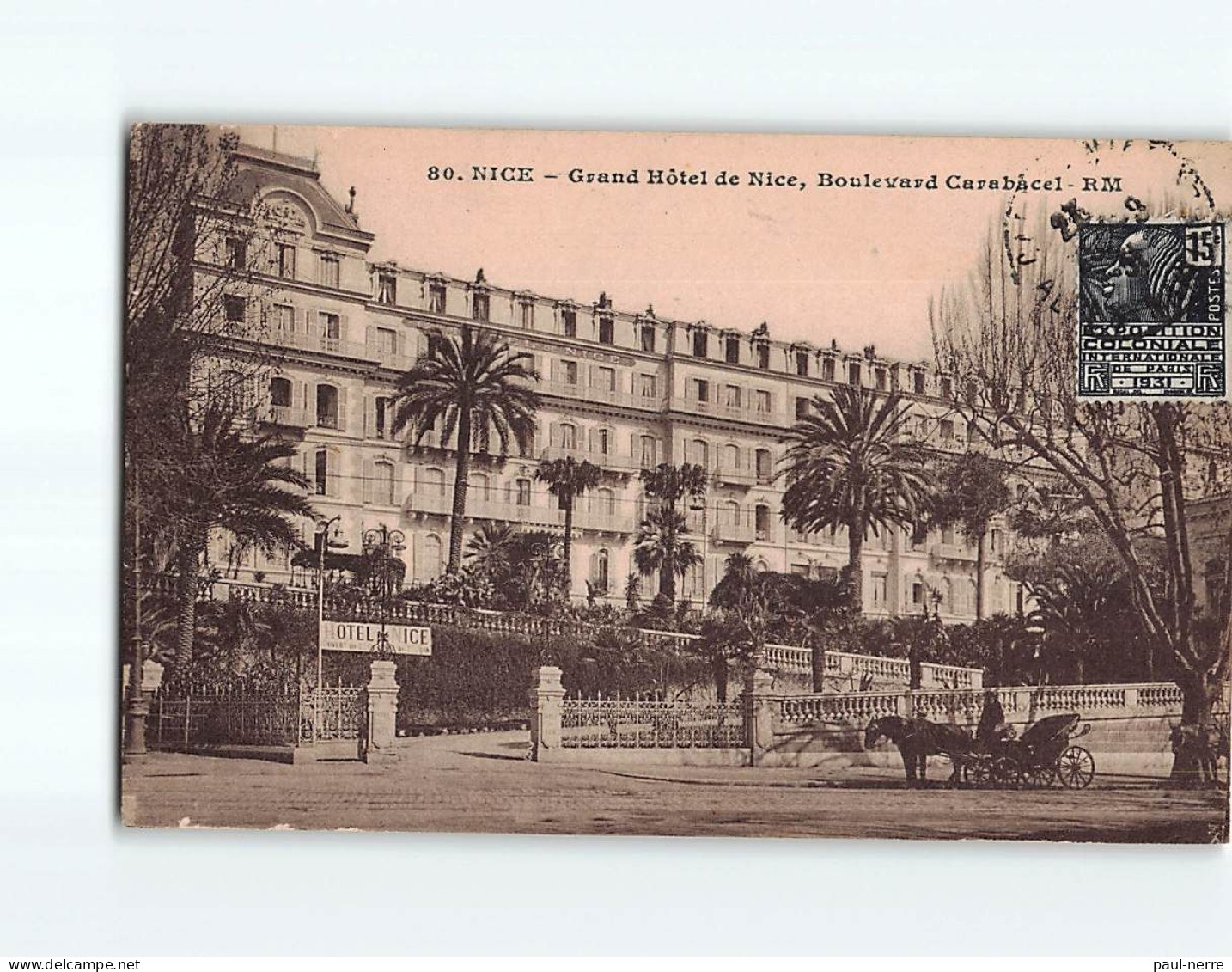 NICE : Grand Hôtel, Boulevard Carabacel - Très Bon état - Otros & Sin Clasificación