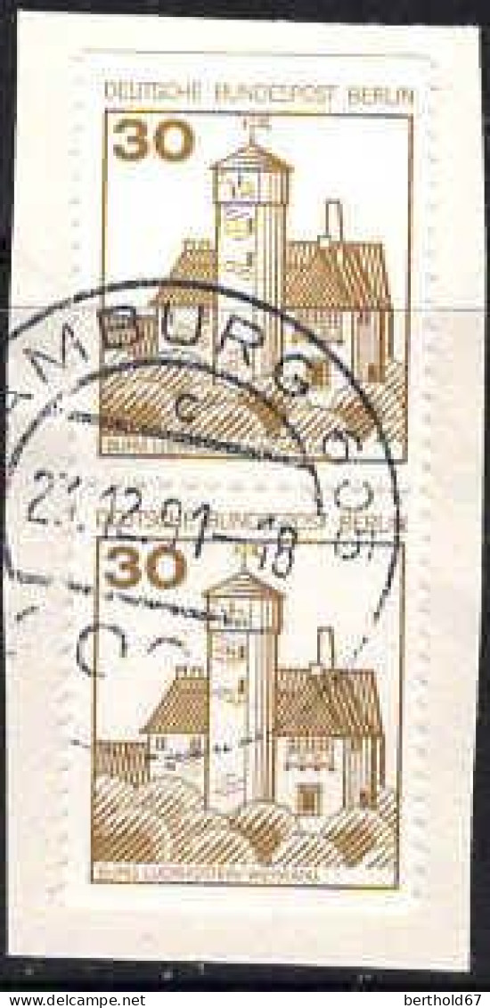Berlin Poste Obl Yv:498b Mi:534C Burg Ludwigstein-Werratal (Beau Cachet Rond) Paire - Used Stamps