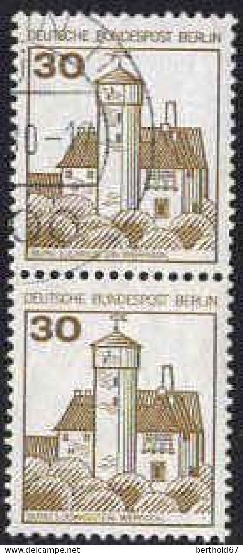 Berlin Poste Obl Yv:498 Mi:534AI Burg Ludwigstein-Werratal (Beau Cachet Rond) Paire - Used Stamps