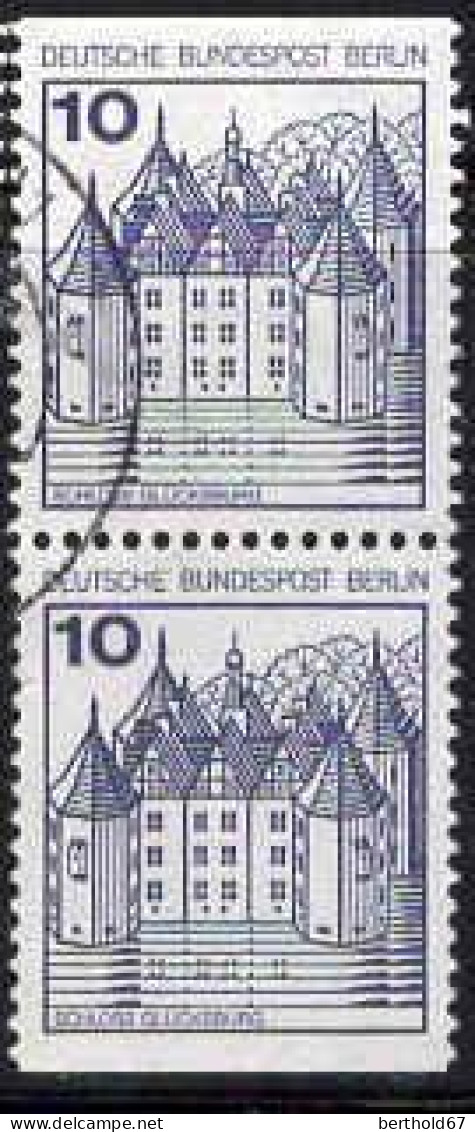 Berlin Poste Obl Yv:496b Mi:532D Schloss Glücksburg (cachet Rond) Paire - Used Stamps