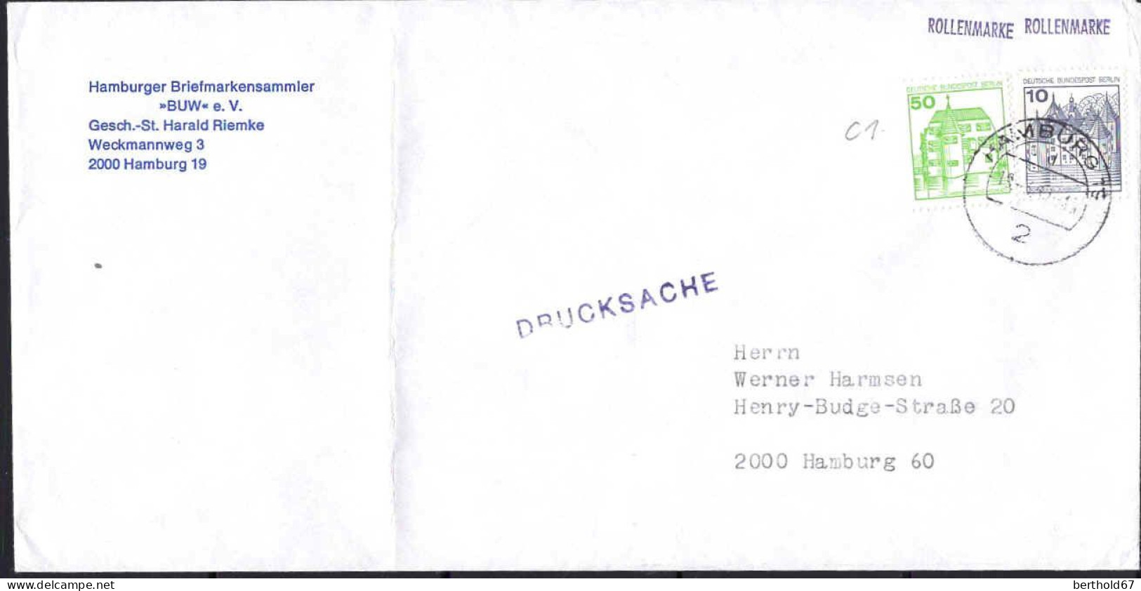 Berlin Poste Obl Yv:496-499A Schloss Glücksburg (Beau Cachet Rond) Prov De Roulette - Used Stamps