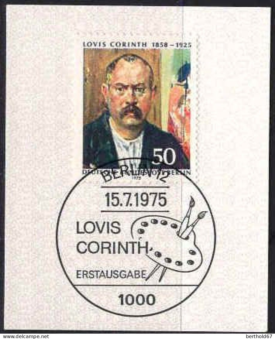 Berlin Poste Obl Yv:473 Mi:509 Louis Corinth Peintre (TB Cachet à Date) Sur Fragment - Gebruikt