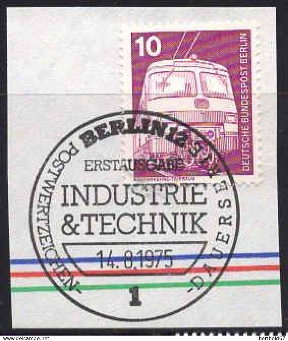 Berlin Poste Obl Yv:459 Mi:495 Triebzug Fdc 14-8-1975 Fragment (TB Cachet à Date) - 1971-1980