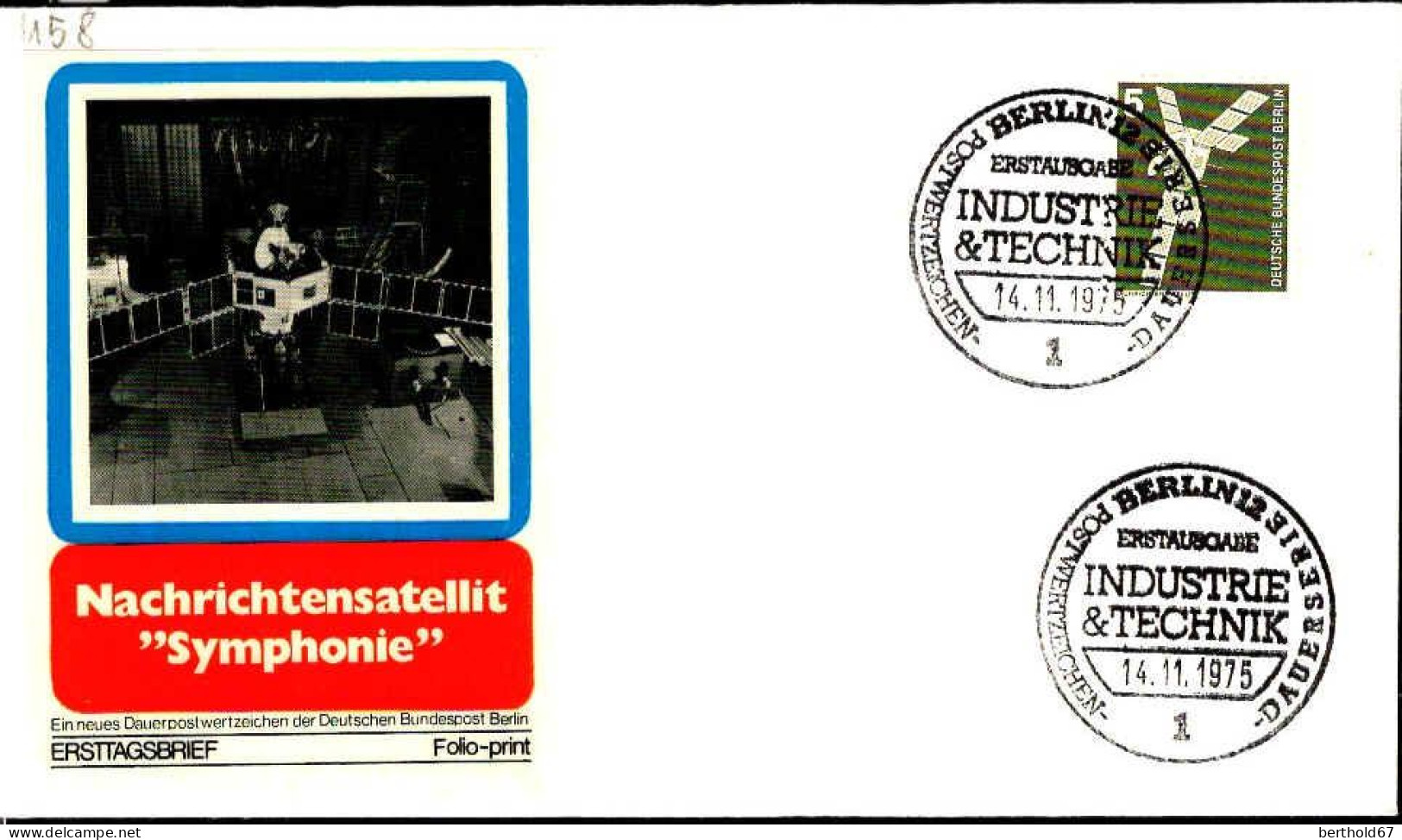 Berlin Poste Obl Yv:458 Mi:494 Nachrichtensatellit (TB Cachet à Date) Fdc Berlin 14-11-75 - 1971-1980
