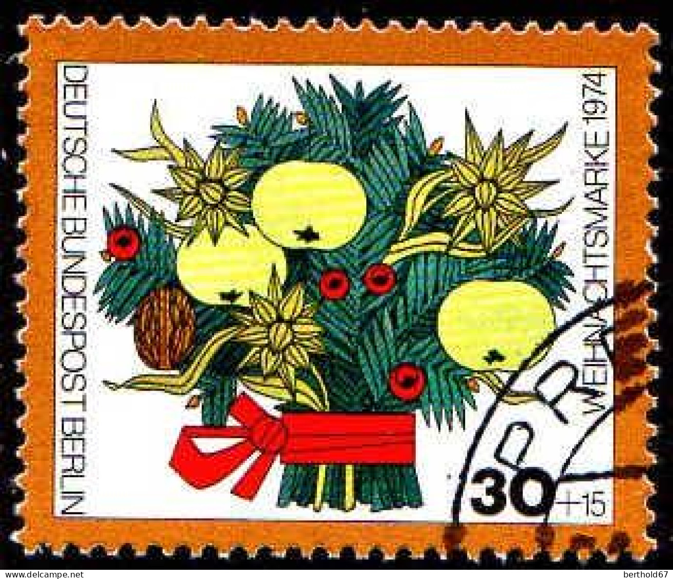 Berlin Poste Obl Yv:445 Mi:481 Weihnachtsmarke Bouquet De Noël (TB Cachet Rond) - Oblitérés