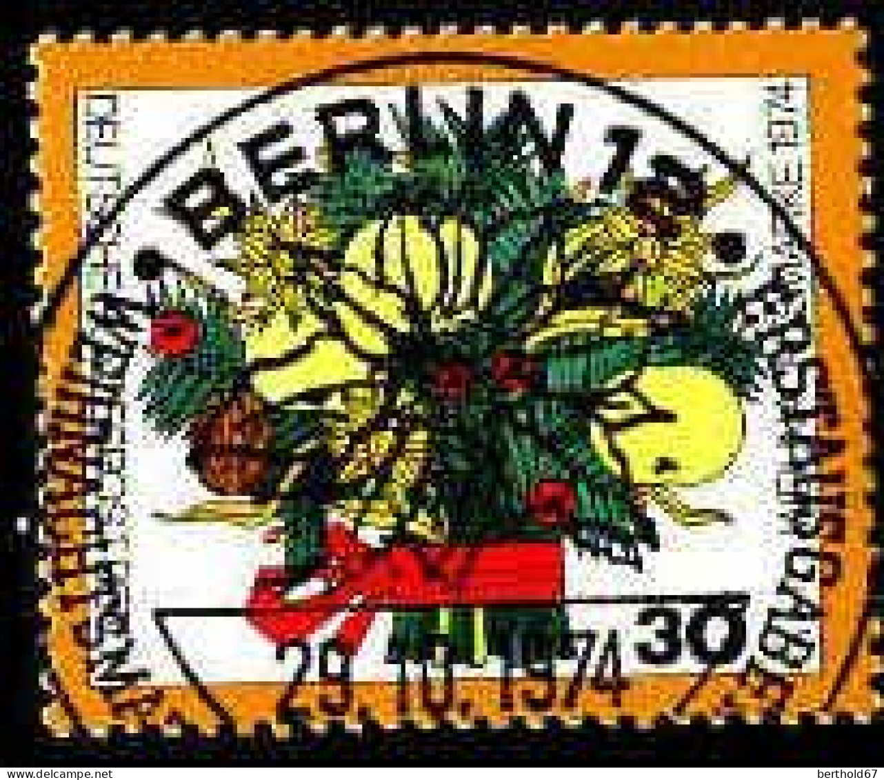 Berlin Poste Obl Yv:445 Mi:481 Weihnachtsmarke Bouquet De Noël (TB Cachet à Date) - Used Stamps