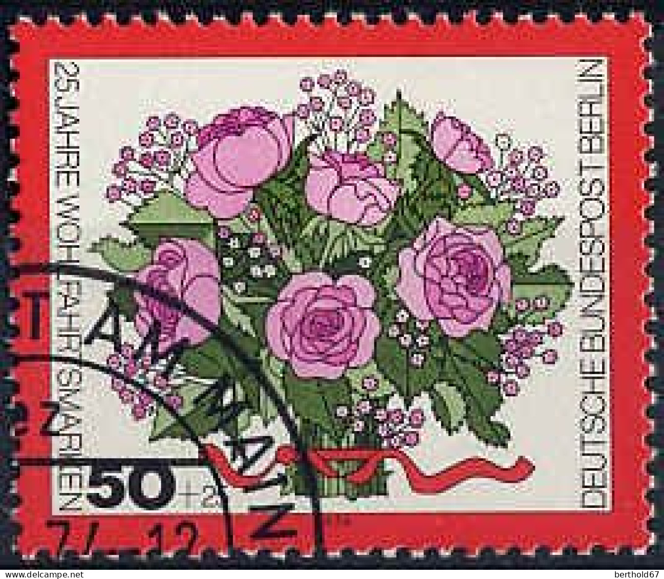 Berlin Poste Obl Yv:439 Mi:475 Wohlfahrtspflege Roses (TB Cachet Rond) - Usati