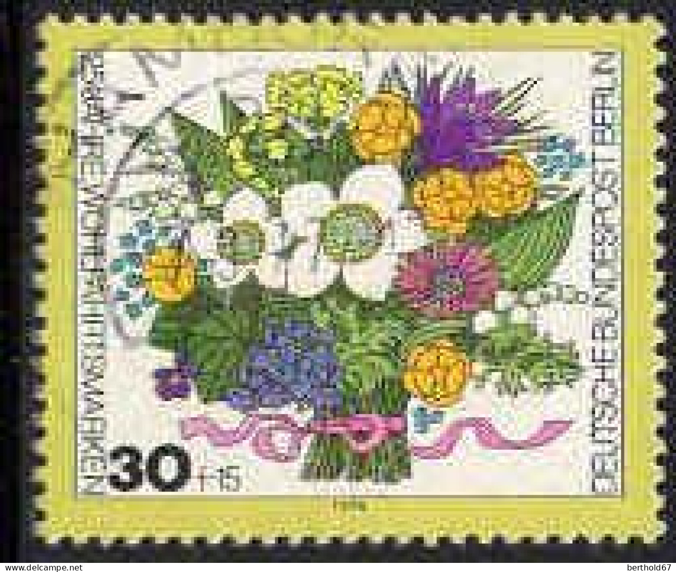 Berlin Poste Obl Yv:437 Mi:473 Wohlfahrtspflege Fleurs De Printemps (cachet Rond) - Gebraucht