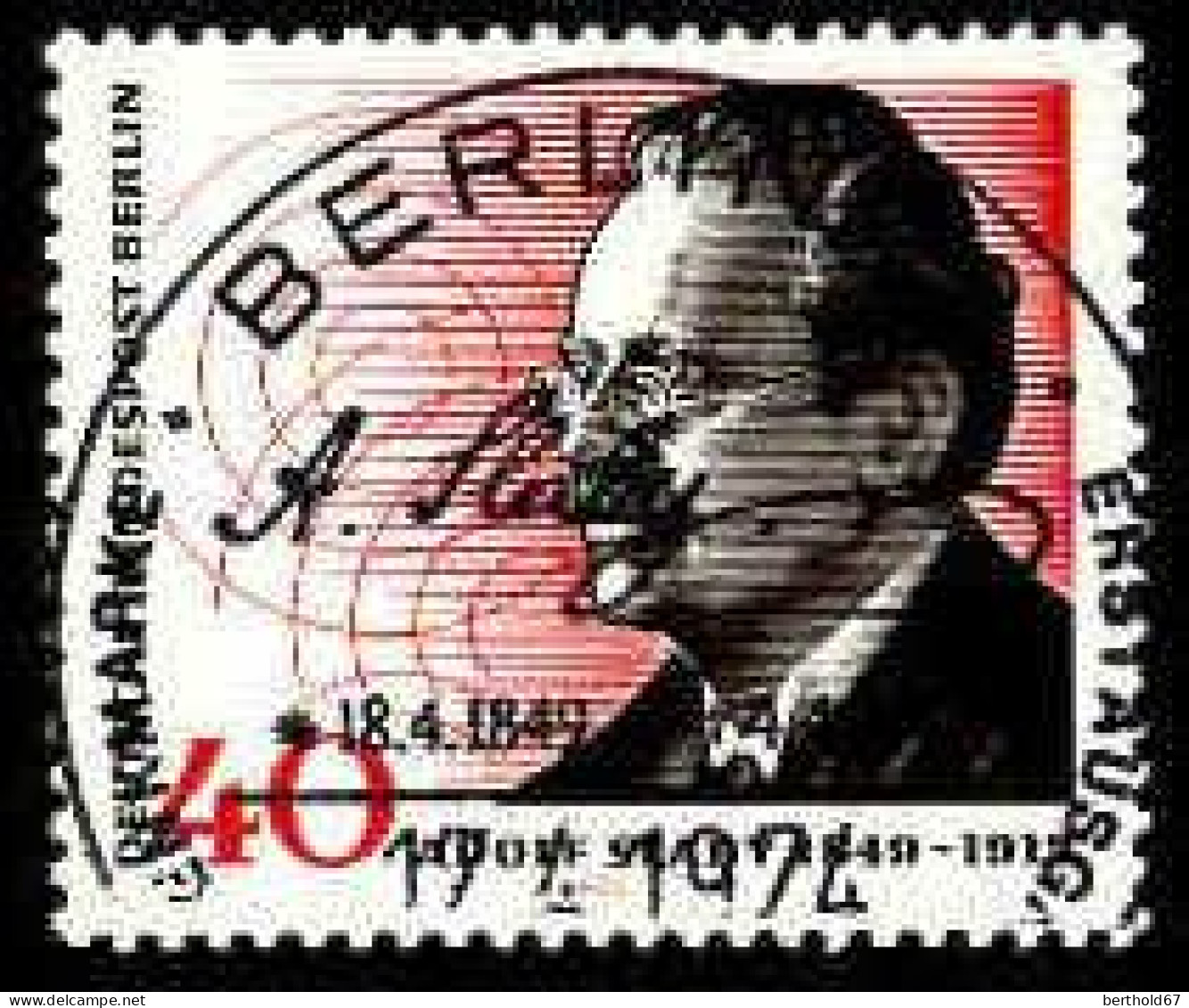Berlin Poste Obl Yv:435 Mi:467 Adolf Slaby Technicien De La Radio (TB Cachet Rond) 17-4-74 - Gebraucht