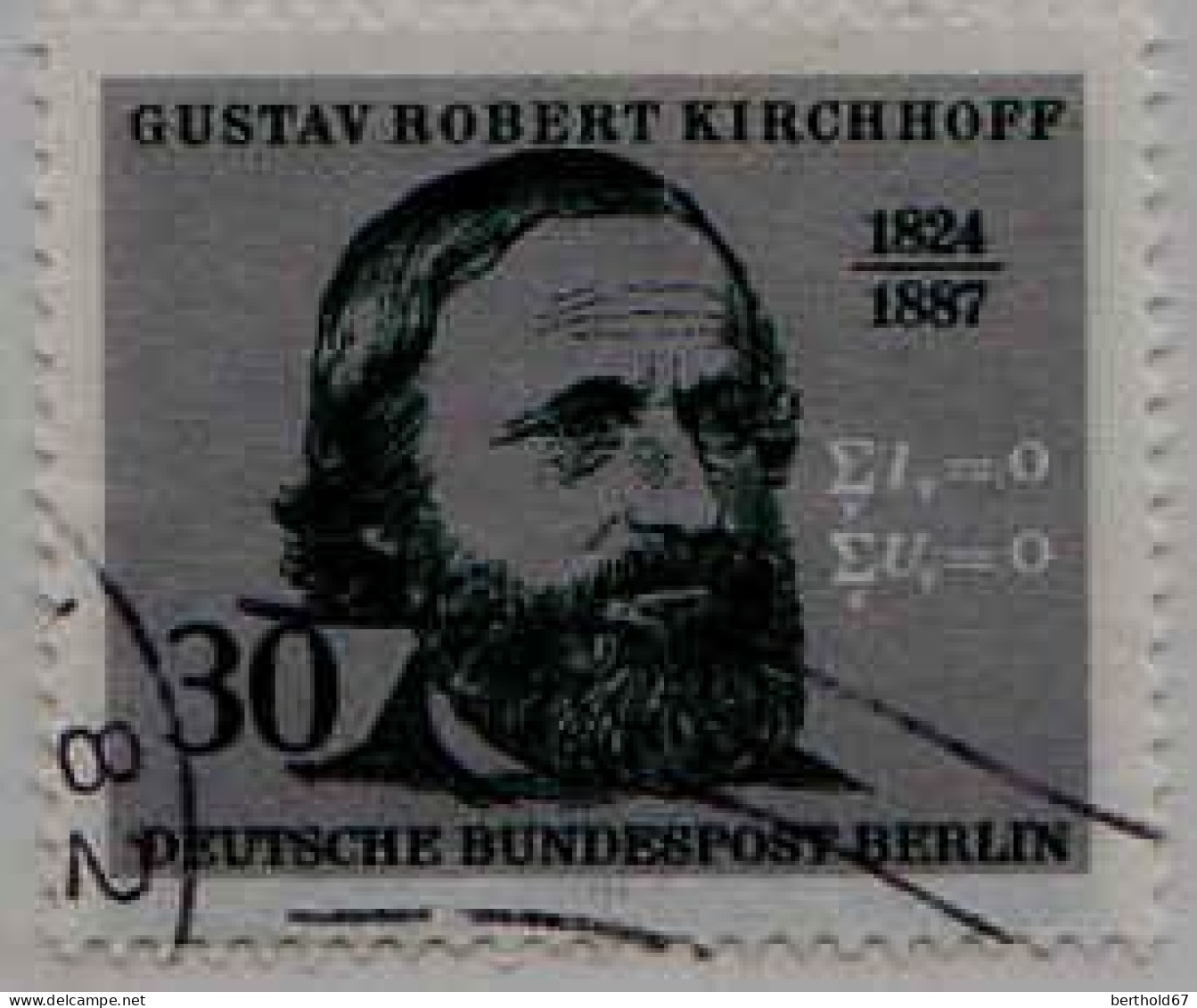 Berlin Poste Obl Yv:429 Mi:465 Gustav Robert Kirchhoff Physicien (Lign.Ondulées) - Usati