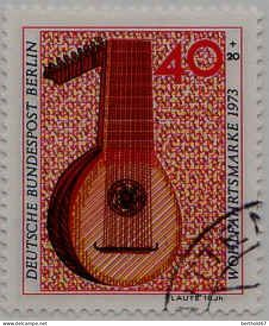 Berlin Poste Obl Yv:425 Mi:461 Wohlfahrtsmarke Laute 18.Jh (Beau Cachet Rond) - Used Stamps