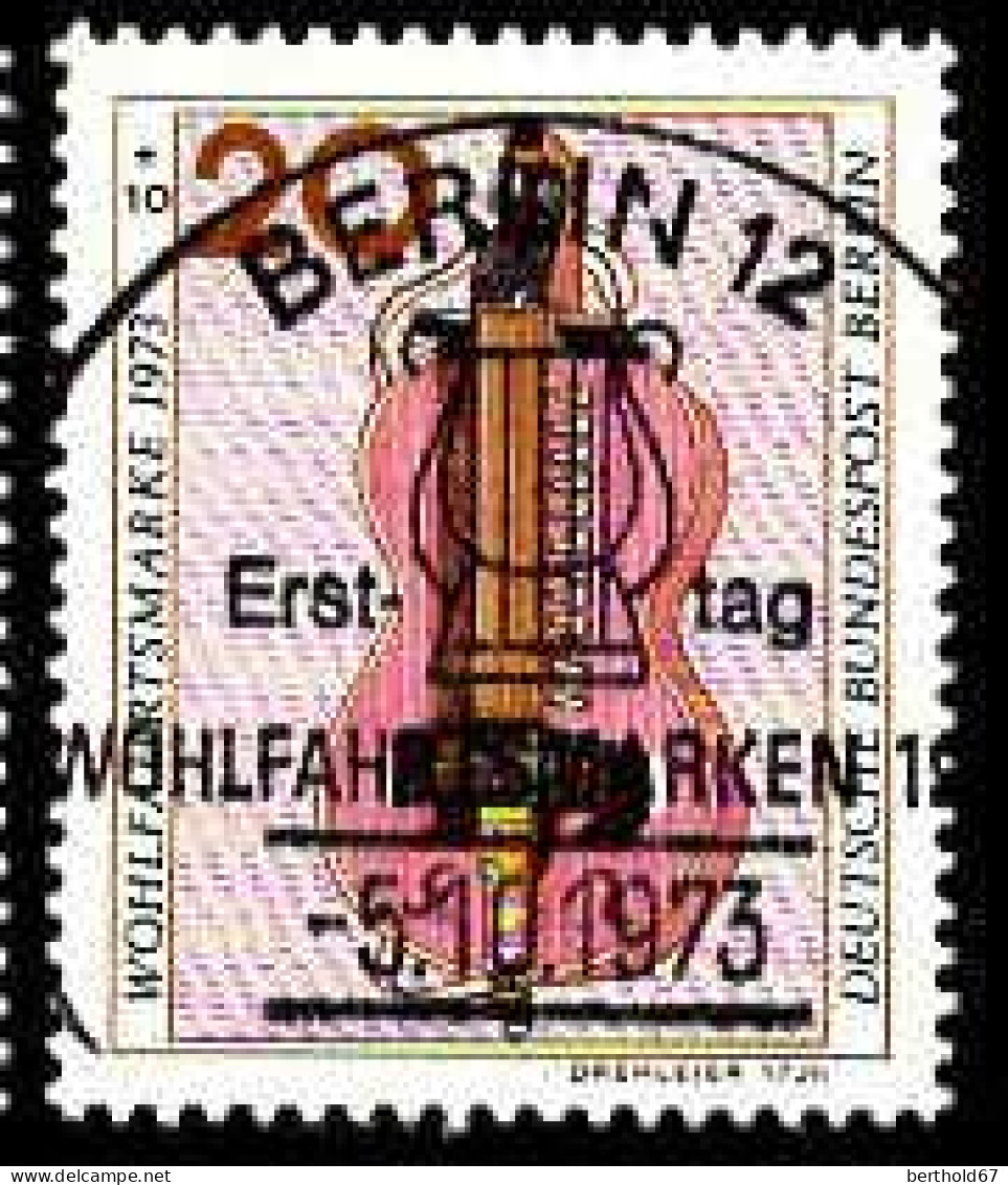 Berlin Poste Obl Yv:423 Mi:459 Wohlfahrtsmarke Drehleier 17.Jh (TB Cachet à Date) - Gebraucht