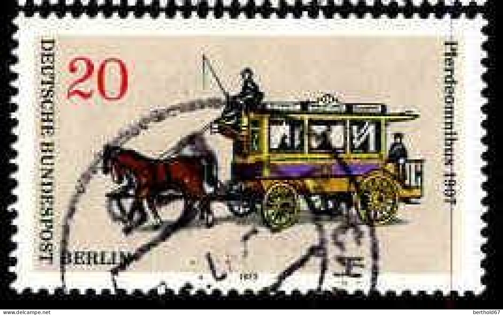 Berlin Poste Obl Yv:411 Mi:446 Pferdeomnibus (Beau Cachet Rond) - Used Stamps