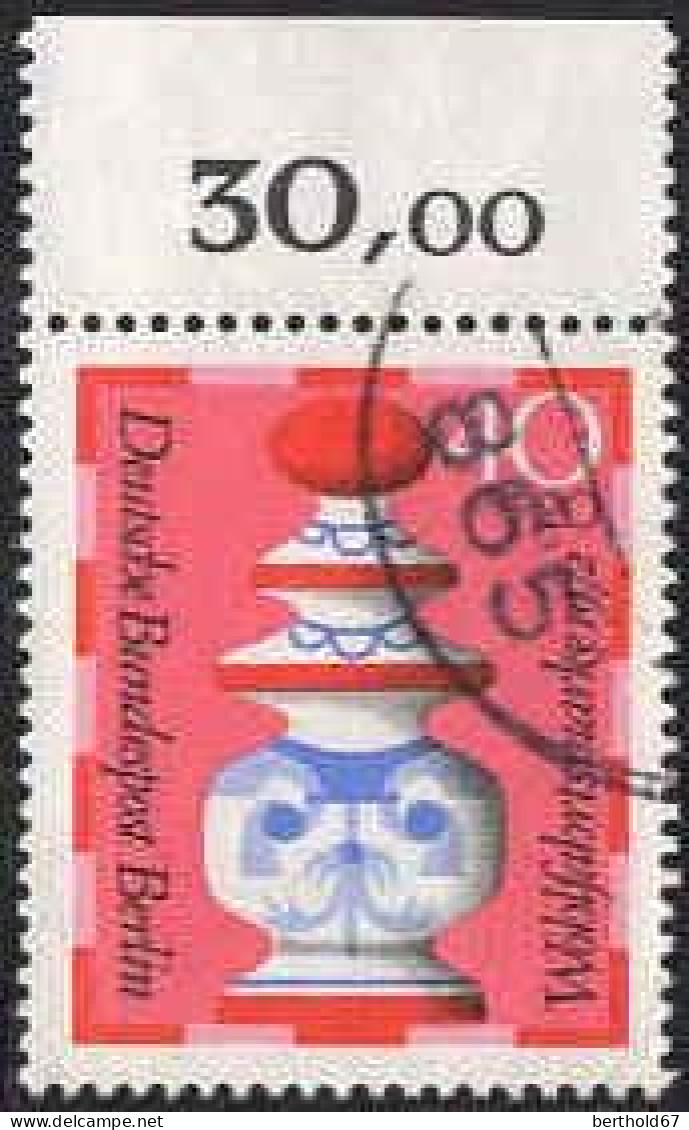 Berlin Poste Obl Yv:402 Mi:437 Wohlfahrtsmarke Echecs Reine Bord De Feuille (Beau Cachet Rond) - Used Stamps