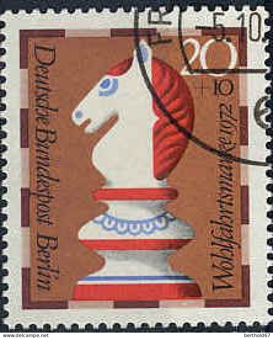 Berlin Poste Obl Yv:400 Mi:435 Wohlfahrtsmarke Echecs Cheval (Beau Cachet Rond) - Used Stamps