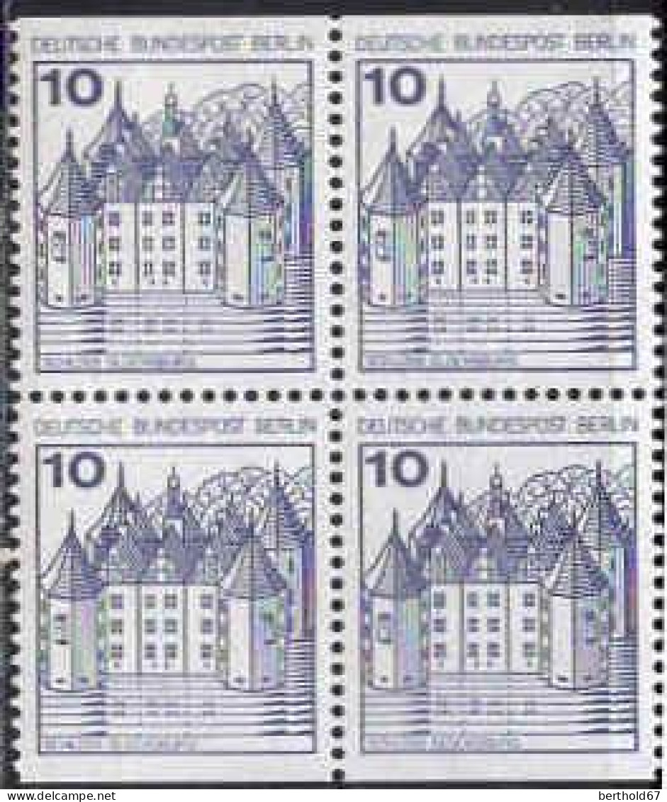 Berlin Poste N** Yv:496b Mi:532D Schloss Glücksburg (Bloc De 4) - Neufs