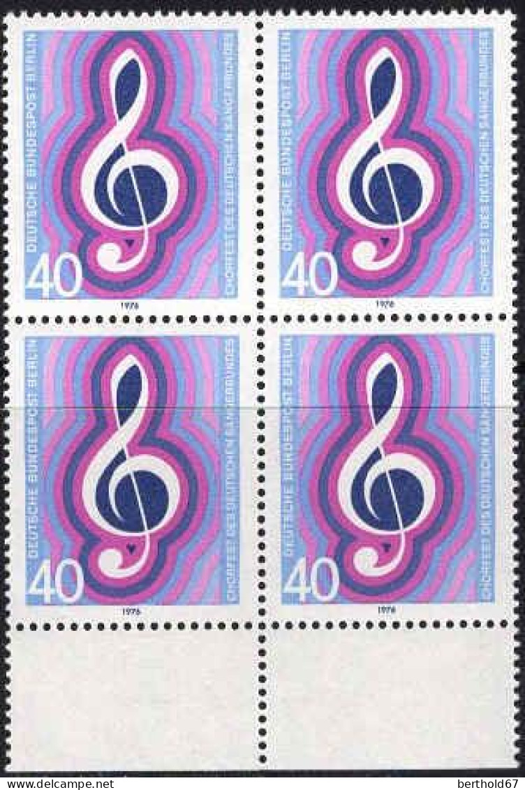 Berlin Poste N** Yv:486 Mi:522 Chorfest Des Deutschen Sängerbundes (Bloc De 4) - Unused Stamps