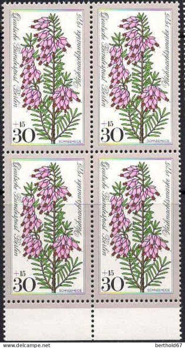 Berlin Poste N** Yv:479 Mi:514 Schneeheide Erica Carnea (Bloc De 4) - Unused Stamps