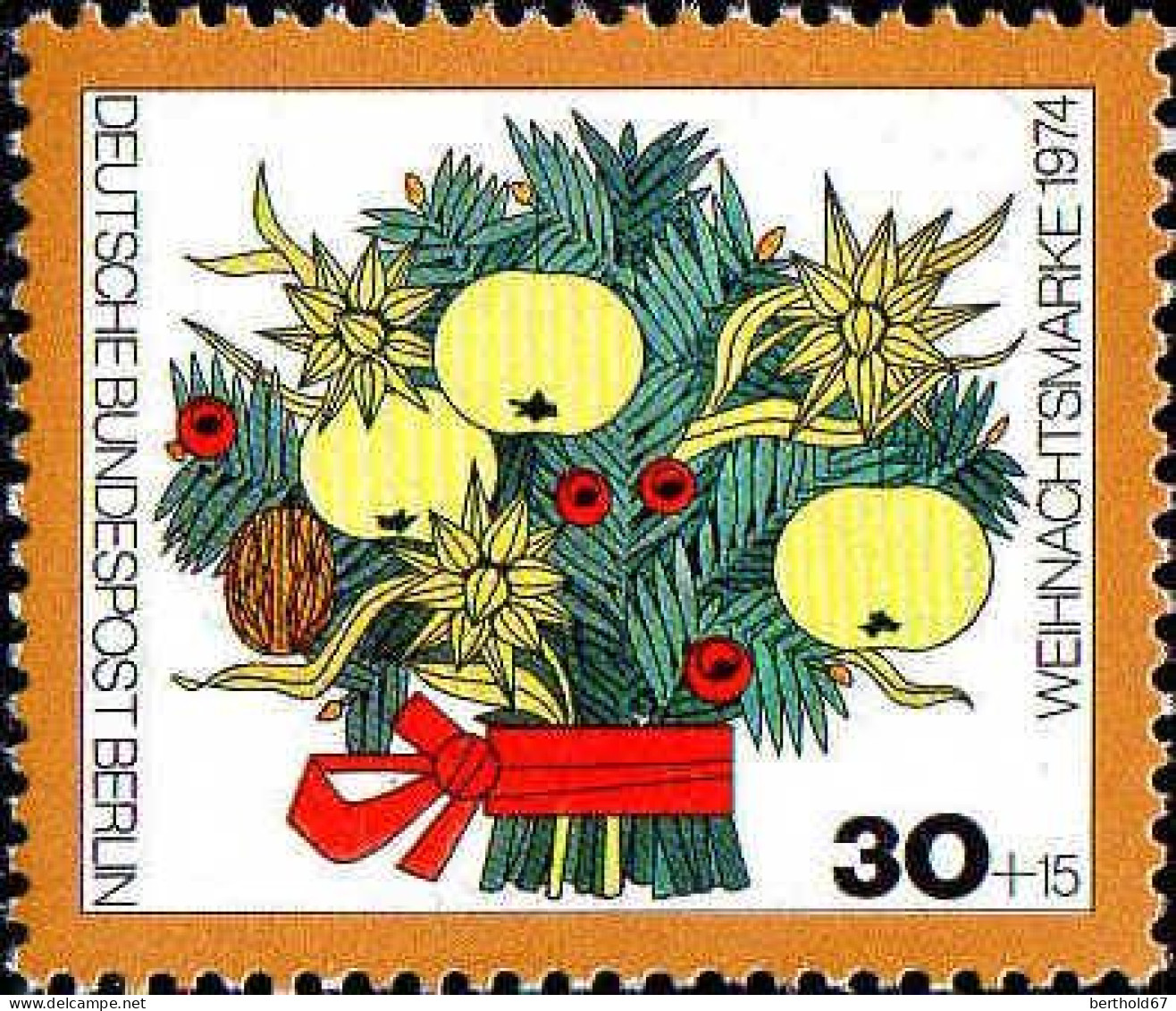 Berlin Poste N** Yv:445 Mi:481 Weihnachtsmarke Bouquet De Noël - Unused Stamps