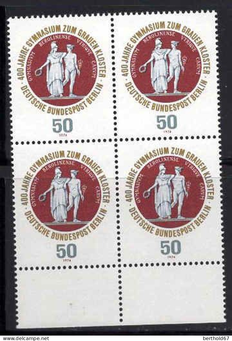 Berlin Poste N** Yv:436 Mi:472 Athena & Hermes (Bloc De 4) - Unused Stamps