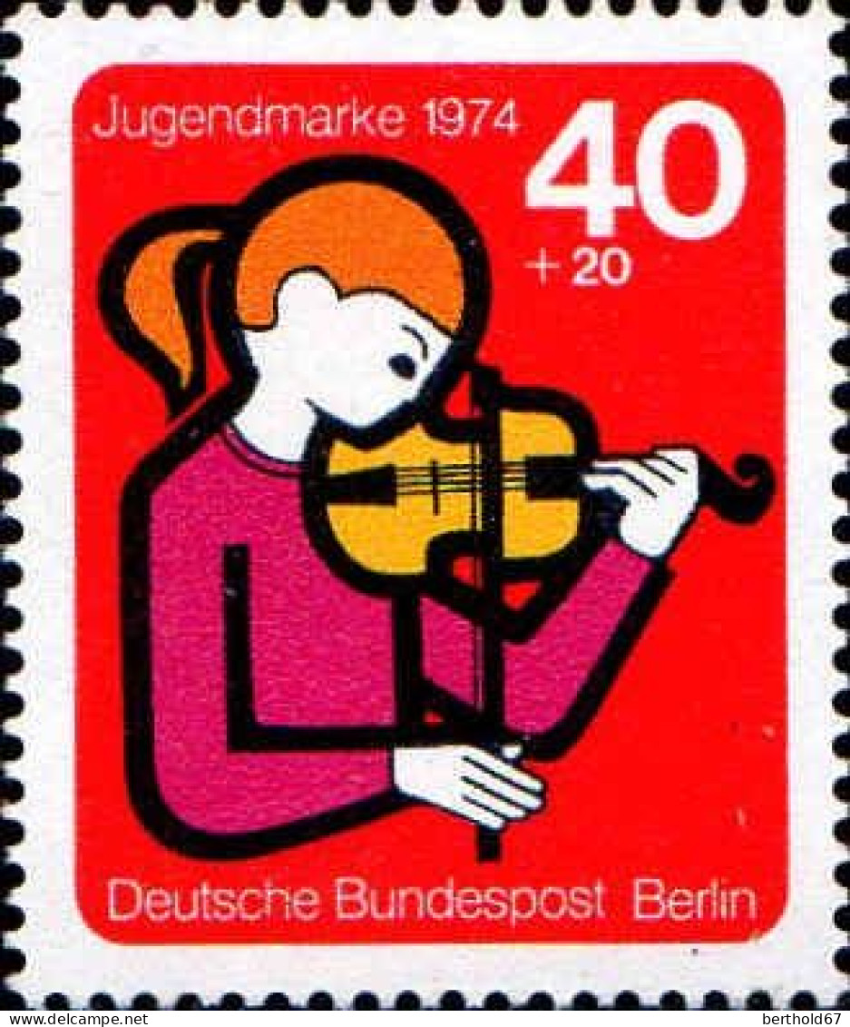 Berlin Poste N** Yv:432 Mi:470 Jugendmarke La Musique - Ungebraucht