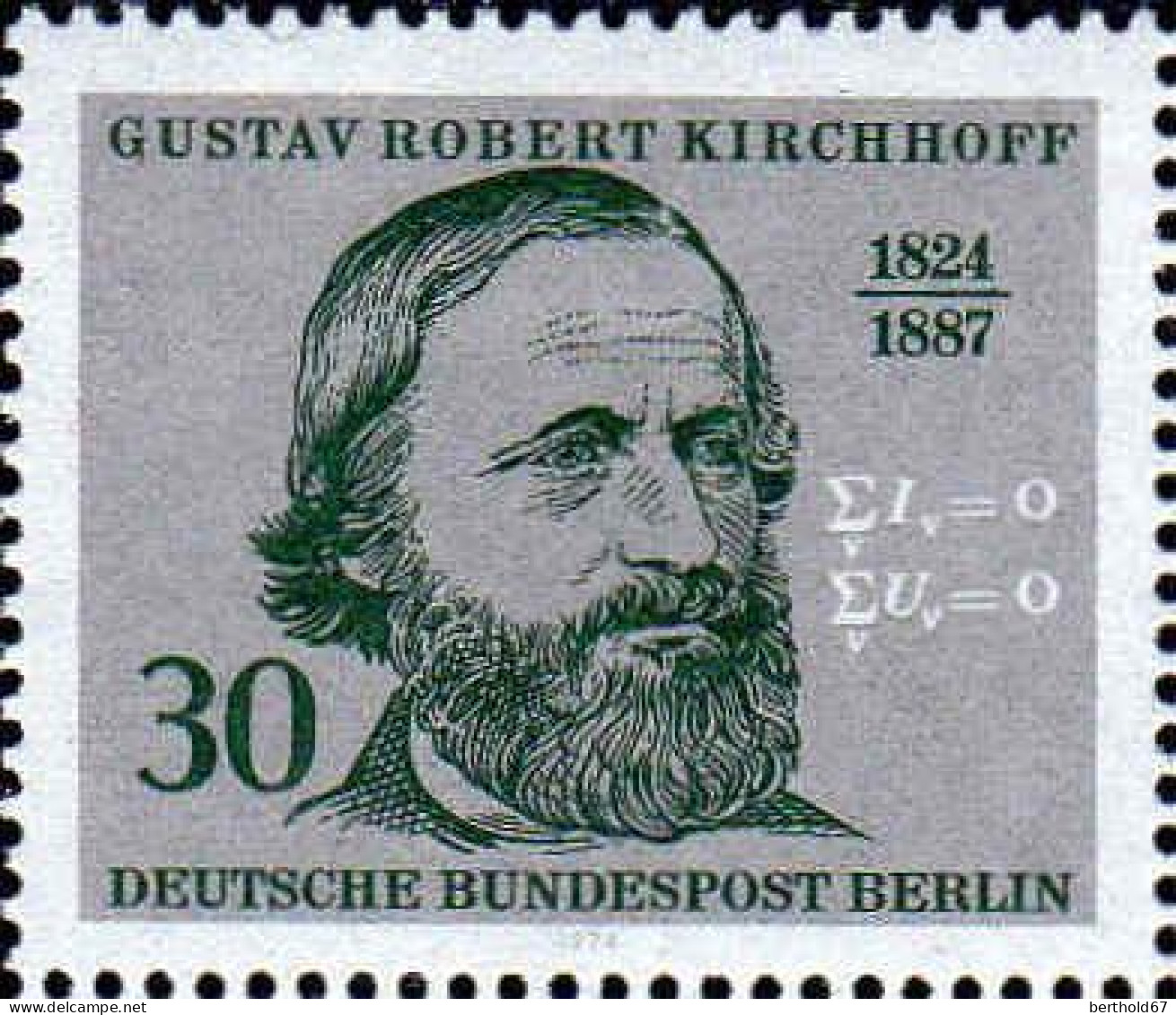 Berlin Poste N** Yv:429 Mi:465 Gustav Robert Kirchhoff Physicien - Ongebruikt