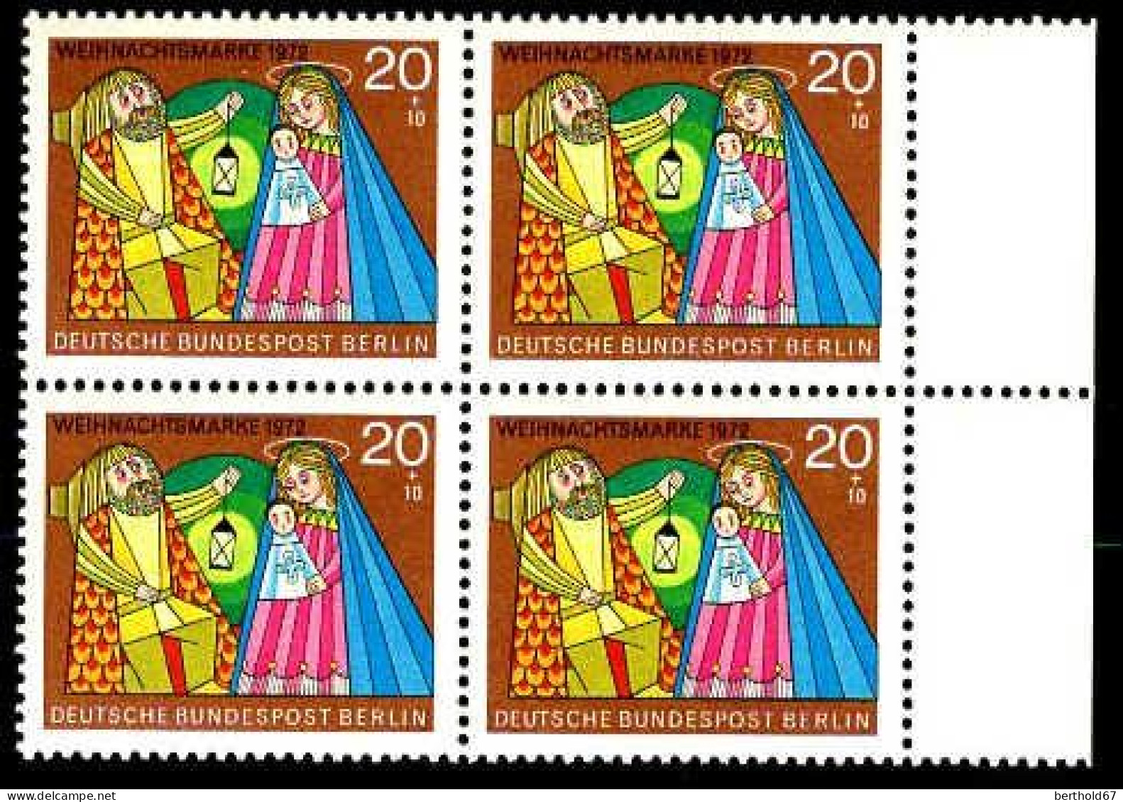 Berlin Poste N** Yv:405 Mi:441 Weihnachtsmarke La Sainte Famille (Bloc De 4) - Unused Stamps