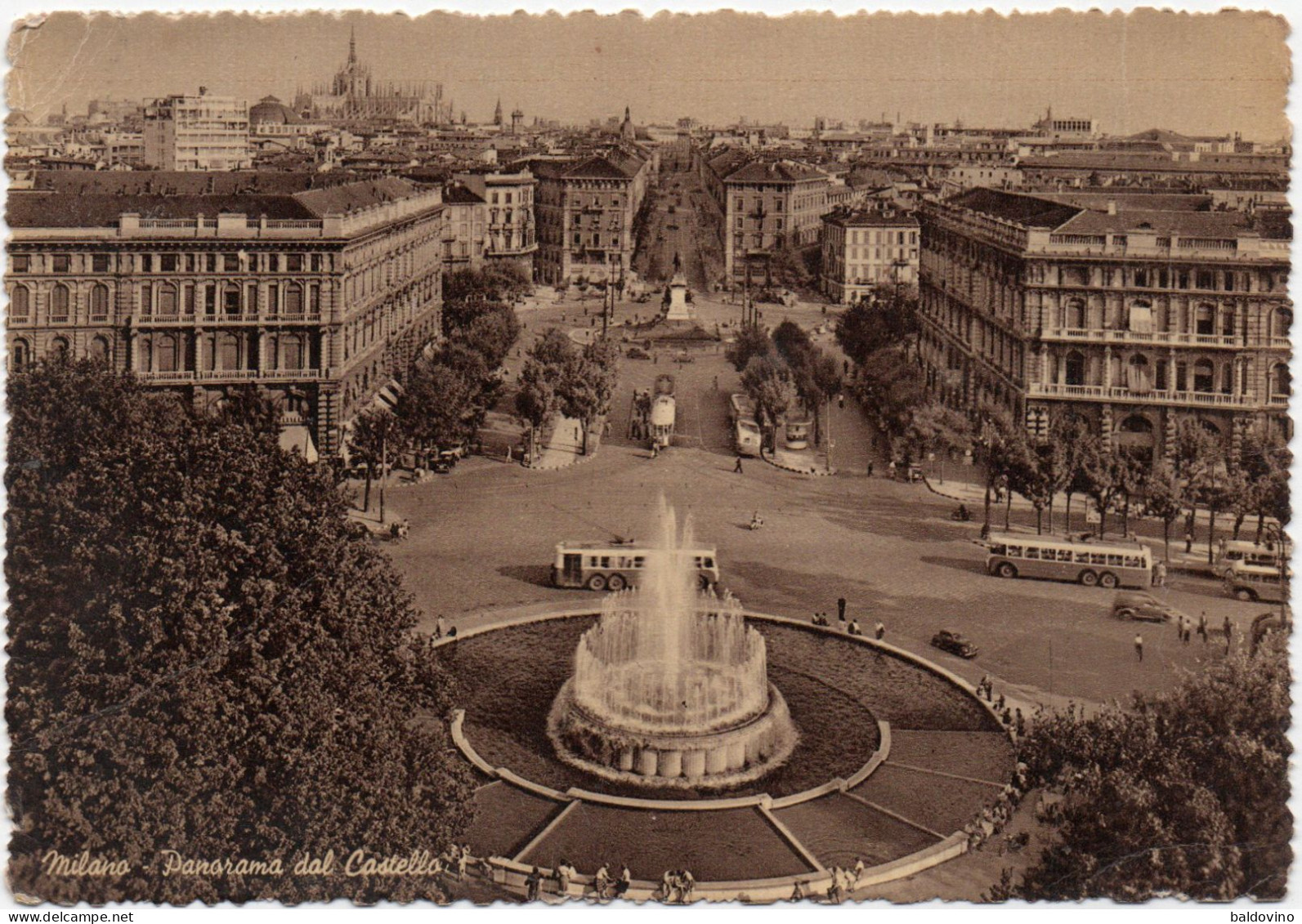 1953 Milano Panorama Dal Castello - Milano (Mailand)