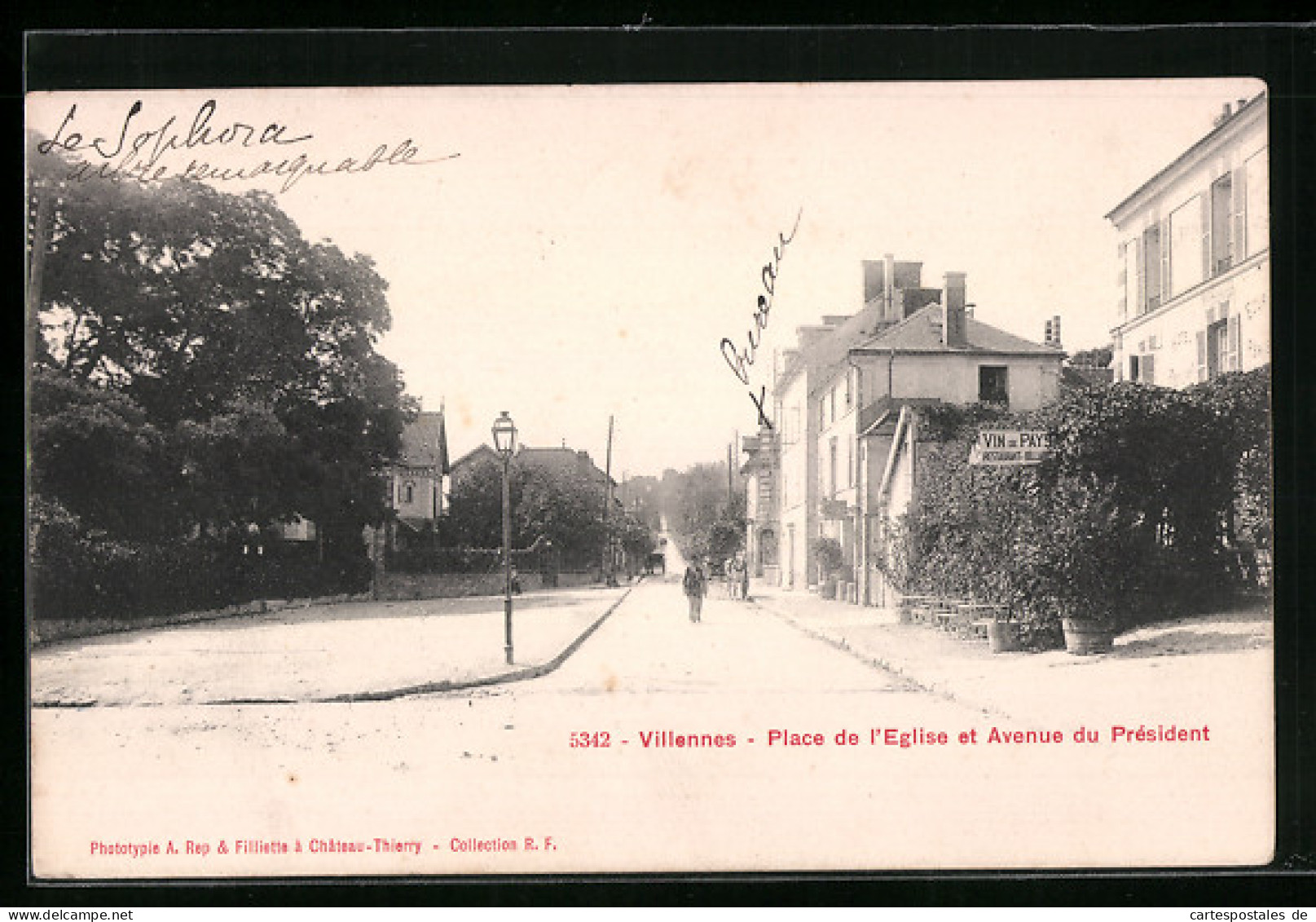 CPA Villennes, Place De L`Eglise Et Avenue Du President  - Autres & Non Classés