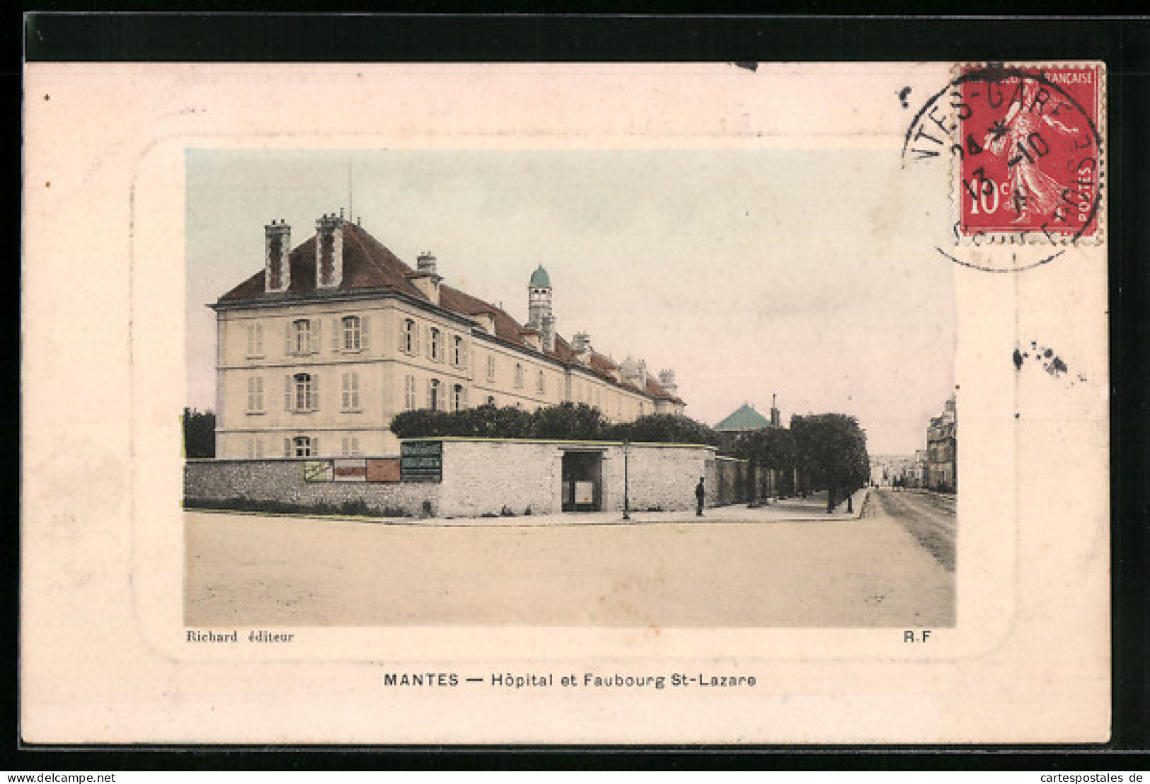 CPA Gaufrée Mantes, Hopital Et Faubourg St-Lazare  - Other & Unclassified