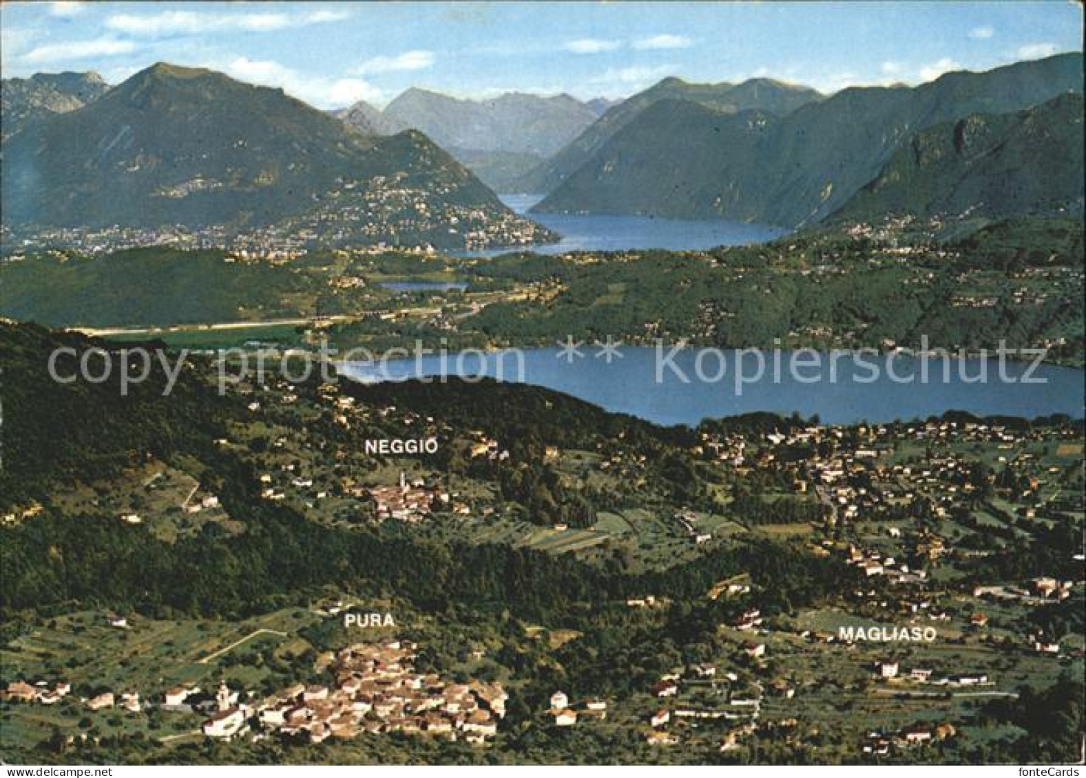 11896267 Malcantone Ticino Con Lugano Aerofoto  - Autres & Non Classés