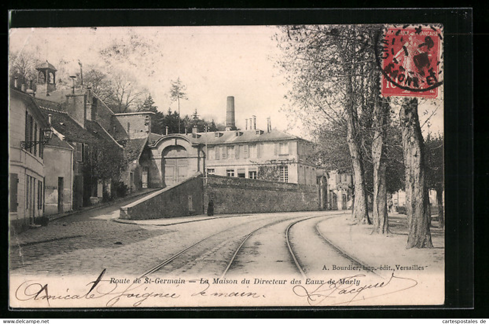 CPA Marly, Route De St-Germain, La Maison Du Directeur Des Eaux De Marly  - Autres & Non Classés