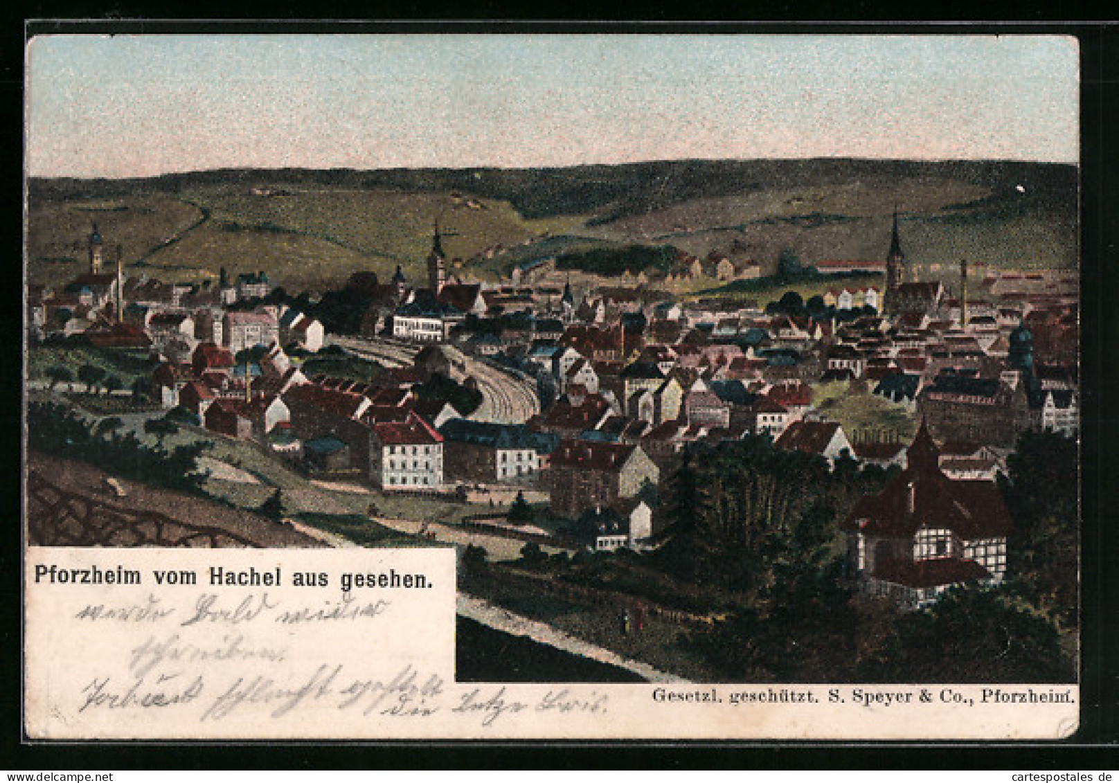 AK Pforzheim, Panorama Vom Hachel Aus Gesehen  - Pforzheim