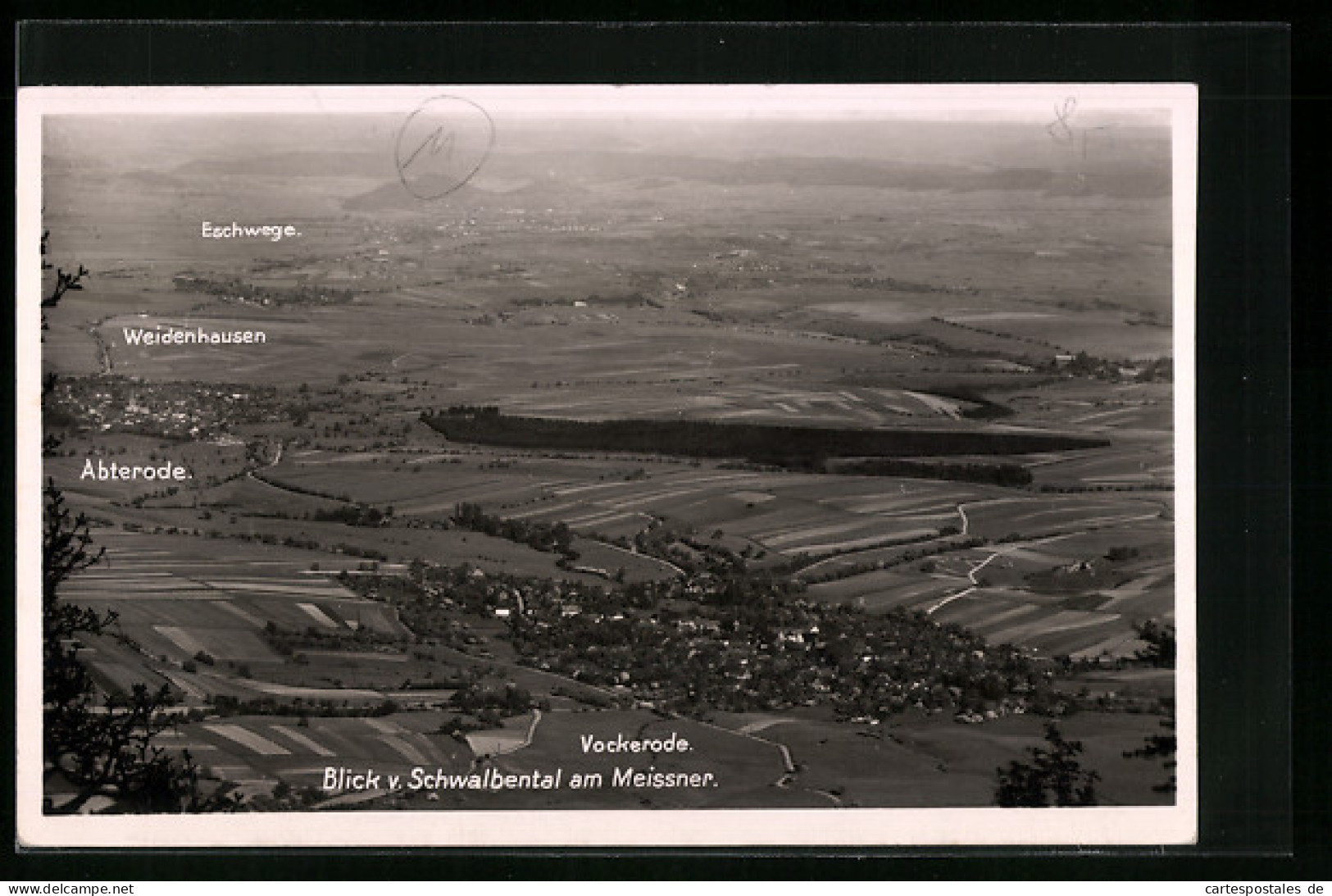 AK Vockerode, Blick V. Gasthaus Pension Schwalbental Am Meissner Auf Den Ort U. Abterode  - Other & Unclassified