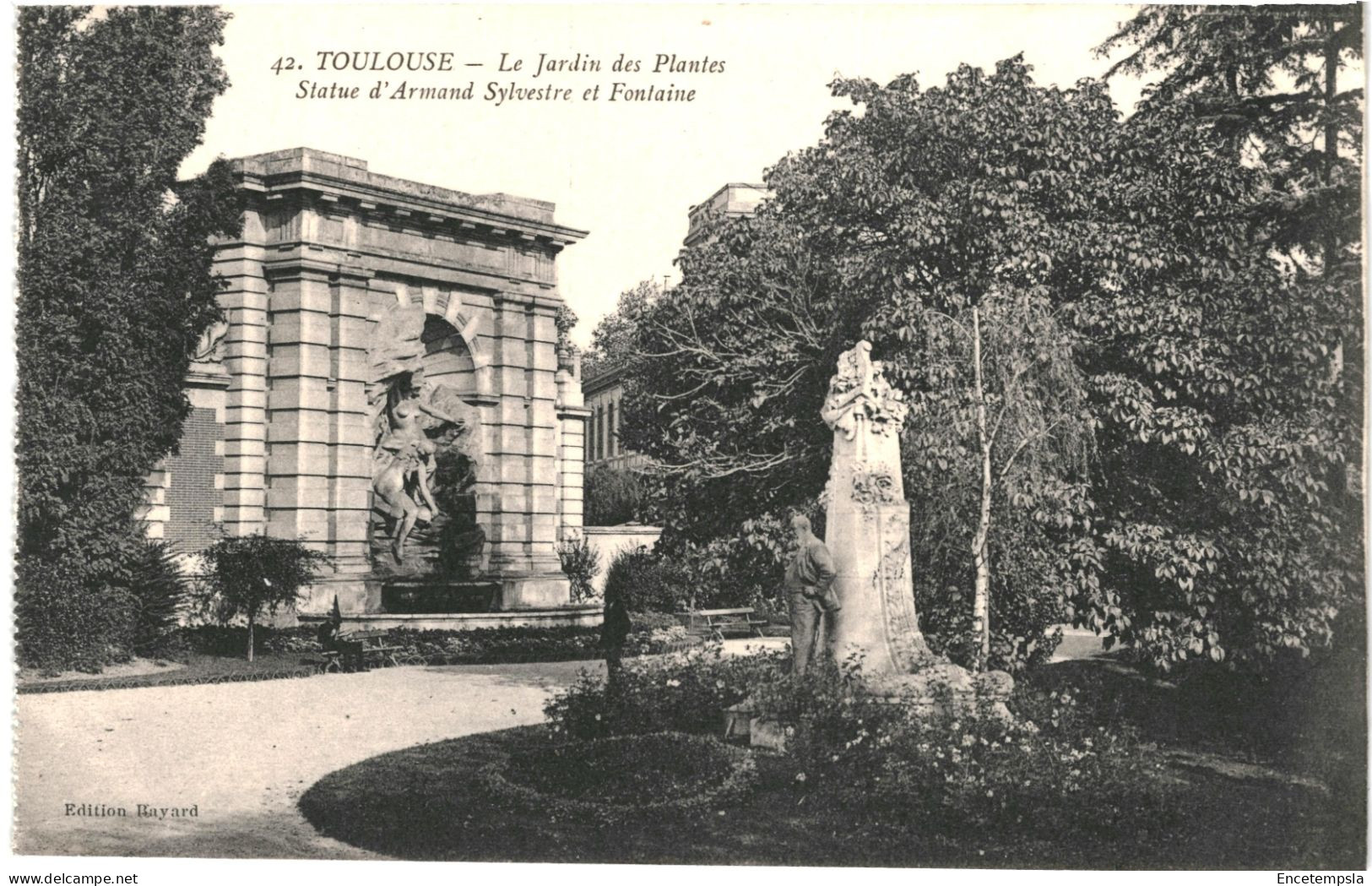 CPA Carte Postale  France Toulouse Jardin Des Plantes  Statue D'Armand Sylvestre Et Fontaine  1914 VM80774 - Toulouse