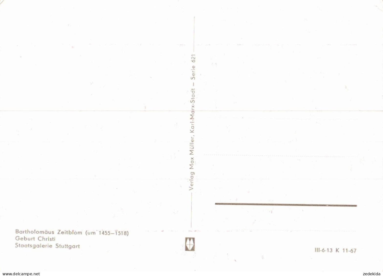 H2339 - TOP Zeitblom Künstlerkarte Weihnachtskrippe Krippe Geburt Christi Madonna Maria - Other & Unclassified