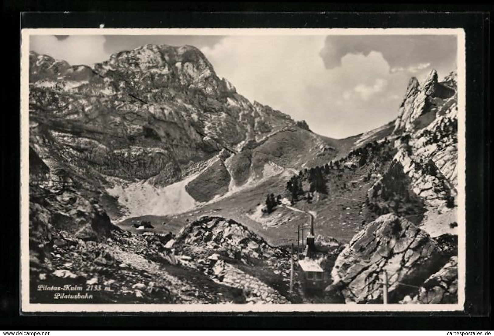 AK Pilatus-Kulm, Pilatusbahn Auf Dem Weg Durch Die Berge, Bergbahn  - Autres & Non Classés